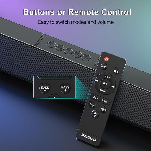 مكبرات صوت للكمبيوتر من Passau مع مضخم صوت، مكبرات صوت ستيريو HiFi 2.1ch للكمبيوتر الشخصي مع صوت جهير عميق، اتصال Bluetooth/AUX/HDMI(ARC) لشاشة سطح المكتب والكمبيوتر الشخصي والهواتف والكمبيوتر المحمول والأجهزة اللوحية in Kuwait