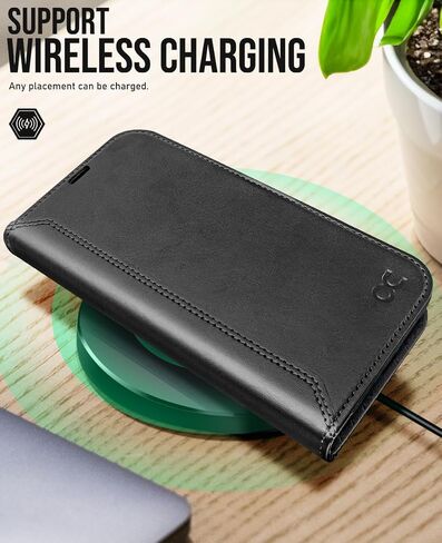 OCASE متوافق مع حافظة محفظة iPhone 16 Pro، حافظة قابلة للطي من جلد البولي يوريثان مع حامل بطاقات RFID Blocking Kickstand [غلاف داخلي من مادة TPU مقاوم للصدمات] غطاء هاتف 6.3 بوصة 2024، أسود in Saudi Arabia