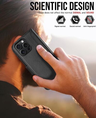 OCASE متوافق مع حافظة محفظة iPhone 16 Pro، حافظة قابلة للطي من جلد البولي يوريثان مع حامل بطاقات RFID Blocking Kickstand [غلاف داخلي من مادة TPU مقاوم للصدمات] غطاء هاتف 6.3 بوصة 2024، أسود in Saudi Arabia