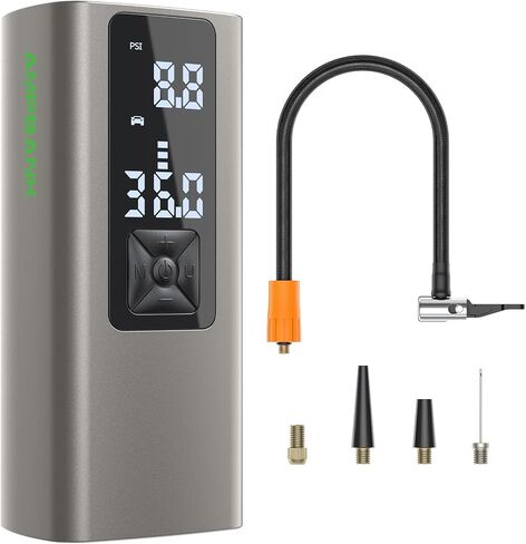 AT003 Tire Inflator Portable Air Compressor, Auto Air Pump for Car Tires, Tire Inflator 150PSI with 6000mAh Battery, Pressure Gauge & LED Screen, Air Compressor for Car, Motorcycle, Bike, Ball in Saudi Arabia