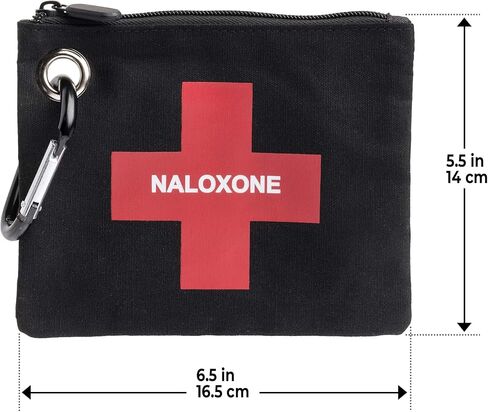 W WILKEN Canvas Bag for Overdose Kits - Holds All formulations of Naloxone Including Two Naloxone Nasal Spray and Accessories. Naloxone Nasal Spray Not Included (Blue, 1 Unit) in Saudi Arabia