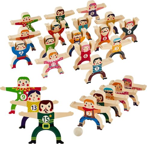 Wooden Stacking Toys 16Pcs Balancing Building Blocks Game,Circus Hercules Acrobatic Troupe Interlock Toy,for 3 4 5 6 Years Old Kids Adults Toddler Puzzle Toys in Saudi Arabia