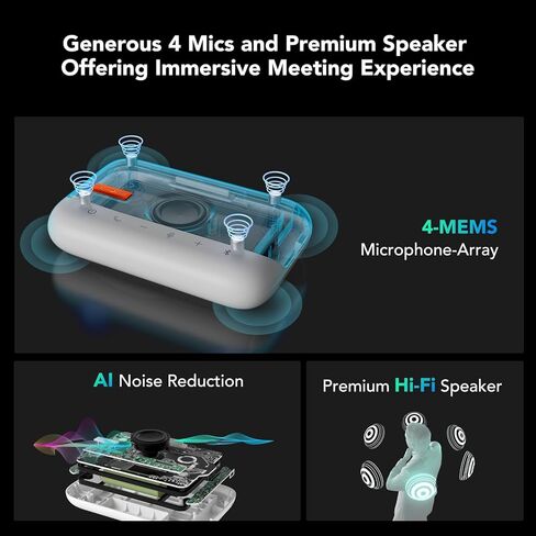 نظام كاميرا غرفة الاجتماعات NUROUM، تكبير بصري 5X، إلغاء الضوضاء، نظام مؤتمرات الفيديو الكل في واحد، كاميرا ويب PTZ، مكبرات صوت بلوتوث متسلسلة ديزي للغرف الأكبر حجمًا in Kuwait