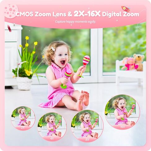 Digital Camera for Kids Fill Light, 1080P FHD Camera, Vintage Camera, Retro Digital Camera CCD for Teens Boys Girls Seniors Student Children, 64GB SD Card, 16X Zoom (Black) in Saudi Arabia