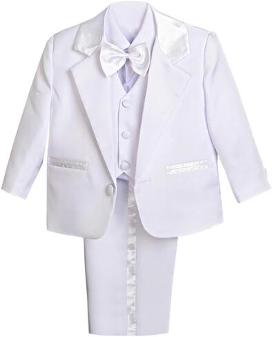 Dressy Daisy Boys 5 Pcs Formal Tuxedo Suits, Baby Toddler Size 3M to 8Y | No Tail, Wedding Christening Outfits, Infant Baptism Set in Saudi Arabia