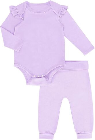 Haloumoning Baby Girl Clothes Outfits Cute Baby Ruffle Romper and Pants Clothing Sets 6M-5T in Saudi Arabia