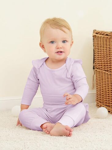 Haloumoning Baby Girl Clothes Outfits Cute Baby Ruffle Romper and Pants Clothing Sets 6M-5T in Saudi Arabia