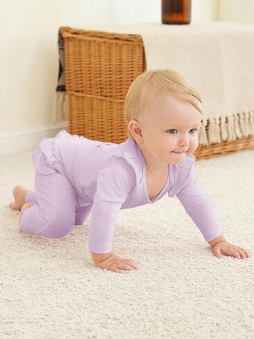 Haloumoning Baby Girl Clothes Outfits Cute Baby Ruffle Romper and Pants Clothing Sets 6M-5T in Saudi Arabia