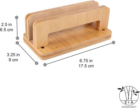 S&A WOODCRAFT 3 Slots Acacia Wood Vertical Laptop Stand, Adjustable Wooden Laptop Holder, Non-Slip Laptop Dock Compatible with Apple MacBook, Microsoft Surface, Gaming Laptops, IPad, Tablets in Saudi Arabia