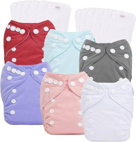 ALVABABY Newborn Cloth Diapers,Reusable Cloth Diaper for Preemie,6pcs Diaper Covers with 12 Newborn Diaper Inserts, Less Than 12pounds Baby Boy in Saudi Arabia