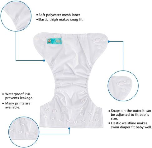 ALVABABY Newborn Cloth Diapers,Reusable Cloth Diaper for Preemie,6pcs Diaper Covers with 12 Newborn Diaper Inserts, Less Than 12pounds Baby Boy in Saudi Arabia