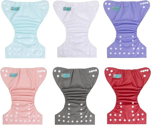 ALVABABY Newborn Cloth Diapers,Reusable Cloth Diaper for Preemie,6pcs Diaper Covers with 12 Newborn Diaper Inserts, Less Than 12pounds Baby Boy in Saudi Arabia