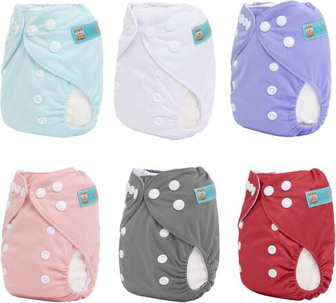 ALVABABY Newborn Cloth Diapers,Reusable Cloth Diaper for Preemie,6pcs Diaper Covers with 12 Newborn Diaper Inserts, Less Than 12pounds Baby Boy in Saudi Arabia