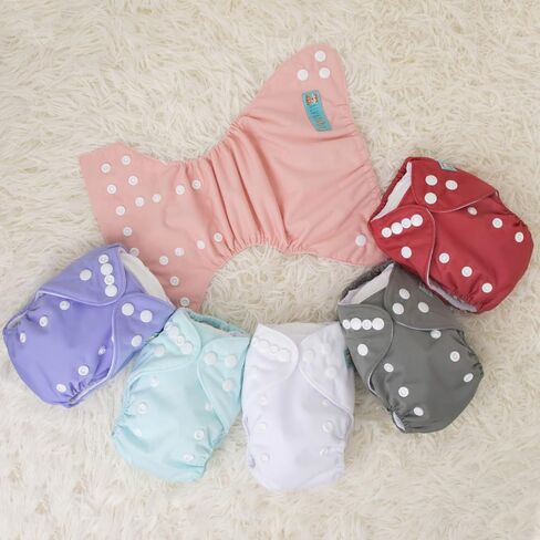 ALVABABY Newborn Cloth Diapers,Reusable Cloth Diaper for Preemie,6pcs Diaper Covers with 12 Newborn Diaper Inserts, Less Than 12pounds Baby Boy in Saudi Arabia