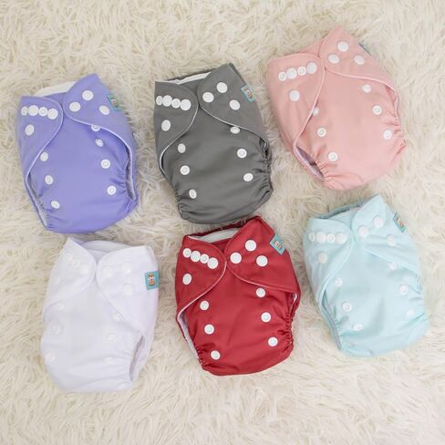 ALVABABY Newborn Cloth Diapers,Reusable Cloth Diaper for Preemie,6pcs Diaper Covers with 12 Newborn Diaper Inserts, Less Than 12pounds Baby Boy in Saudi Arabia
