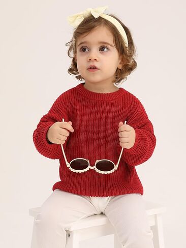ESHOO Baby Girl Boy Knit Sweater Blouse Toddler Pullover Sweatshirt Crewneck Long Sleeve Tops for Kids Fall Winter Clothes in Kuwait