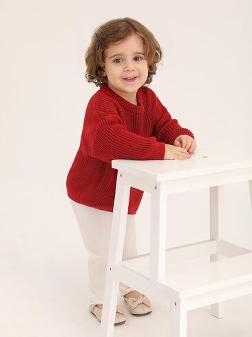 ESHOO Baby Girl Boy Knit Sweater Blouse Toddler Pullover Sweatshirt Crewneck Long Sleeve Tops for Kids Fall Winter Clothes in Kuwait