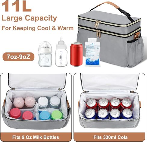 Breastmilk Cooler Bag with 6 Ice Pack, Wearable Breast Pump Bag Compatible with Willow, Elvie, Medela & Momcozy M5/S12 Pro Pumps & Accessories for Work, Travel and Family Use Black in Kuwait