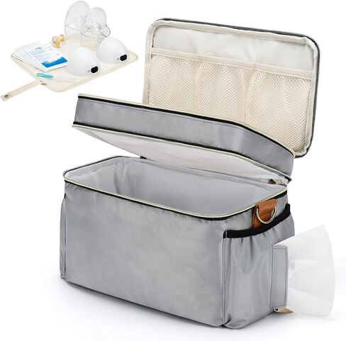 Breastmilk Cooler Bag with 6 Ice Pack, Wearable Breast Pump Bag Compatible with Willow, Elvie, Medela & Momcozy M5/S12 Pro Pumps & Accessories for Work, Travel and Family Use Black in Kuwait