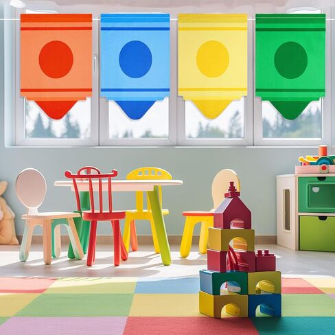 8 Pcs School Classroom Rainbow Curtains Cartoon Crayon Classroom Curtains Back to School Colorful Cute Crayon Pencil Curtains for First Day of School Classroom Decor, 8 Color(24 x 12inches) in Kuwait