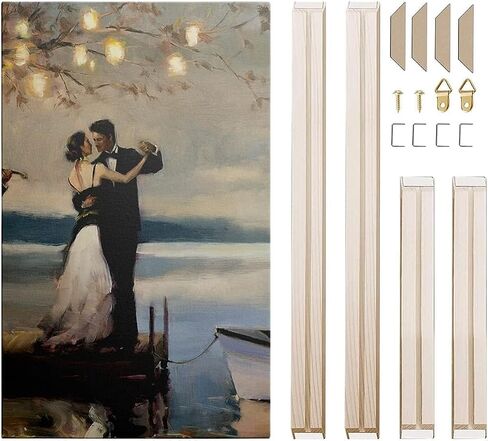 DIY Canvas Stretcher Frame Bar, Custom Wood Frame Stretcher for Canvas, Art Stretcher Bars, Wood Canvas Frame Kit for Painting, Canvas Tool Accessory 12x20 in Saudi Arabia
