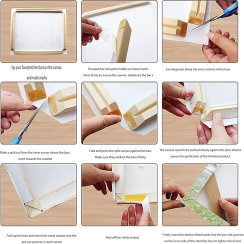 DIY Canvas Stretcher Frame Bar, Custom Wood Frame Stretcher for Canvas, Art Stretcher Bars, Wood Canvas Frame Kit for Painting, Canvas Tool Accessory 12x20 in Saudi Arabia