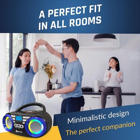 KLIM B3 Portable CD Player Boombox with FM Radio, Bluetooth, USB, AUX, and FM Radio – Cd Players for Home – Dual Speakers, EQ Sound Effects, 20 Preset Stations, Compact and Lightweight in Saudi Arabia