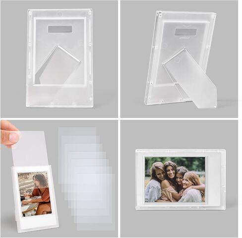 2x3 Clear Photo Frames - 8 Pack Mini Photo Frames for Fujifilm Instax/Polaroid 3" Film - Instax Mini 12 11 9 8 7s 90 40 Freestanding Frame, Polaroid Photo Dispaly - Frosted Clear in Kuwait