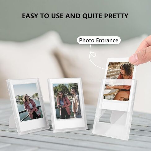 2x3 Clear Photo Frames - 8 Pack Mini Photo Frames for Fujifilm Instax/Polaroid 3" Film - Instax Mini 12 11 9 8 7s 90 40 Freestanding Frame, Polaroid Photo Dispaly - Frosted Clear in Kuwait