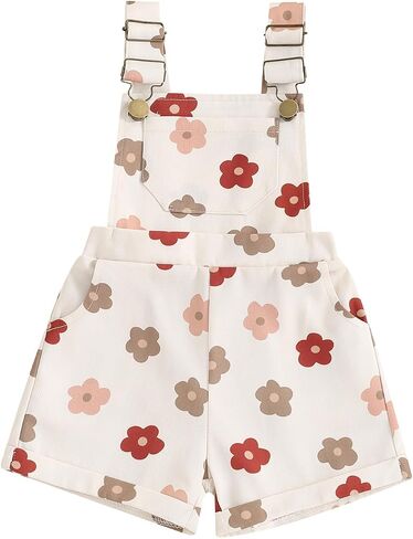 Ayalinggo Toddler Baby Girl Sunflower Print Overalls Shorts with Pocket Suspender Trousers Cute Summer Clothing Outfit in Saudi Arabia