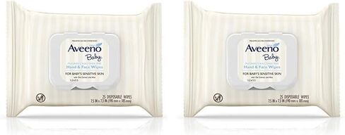 Baby Hand & Face Wipes, 25 Disposable Wipes, Aveeno in Saudi Arabia