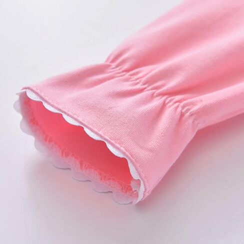 Baby Girl Long Sleeve Blouses Solid Color Doll Collar T-Shirt Toddler Kids Cotton Top Bottom in Saudi Arabia