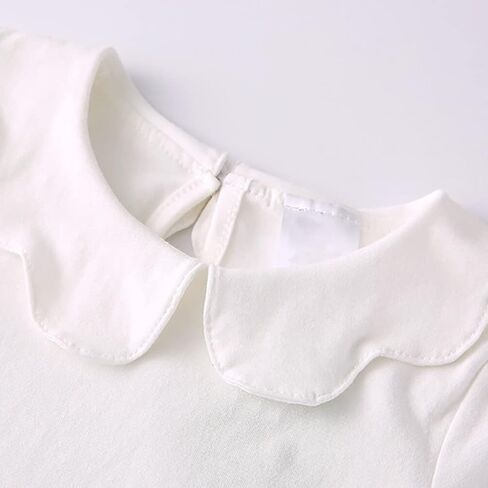 Baby Girl Long Sleeve Blouses Solid Color Doll Collar T-Shirt Toddler Kids Cotton Top Bottom in Saudi Arabia