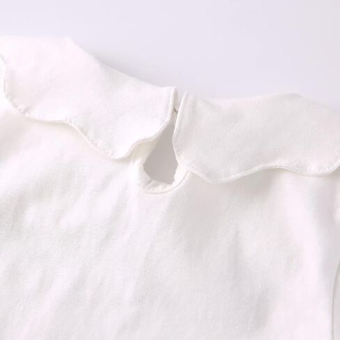 Baby Girl Long Sleeve Blouses Solid Color Doll Collar T-Shirt Toddler Kids Cotton Top Bottom in Saudi Arabia