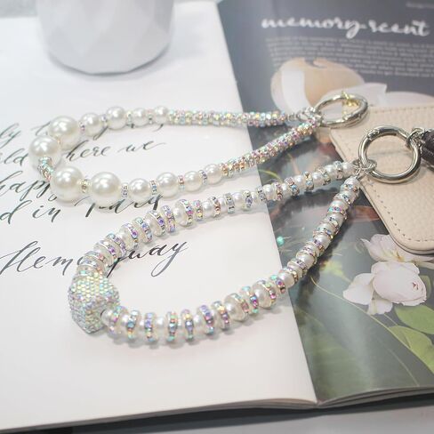 Cell Phone Wrist Lanyard,Double Beaded Phone Strap,Wrist Strap for Phone Case,Phone Charms Chain for Wallet Airpods Camera in Saudi Arabia
