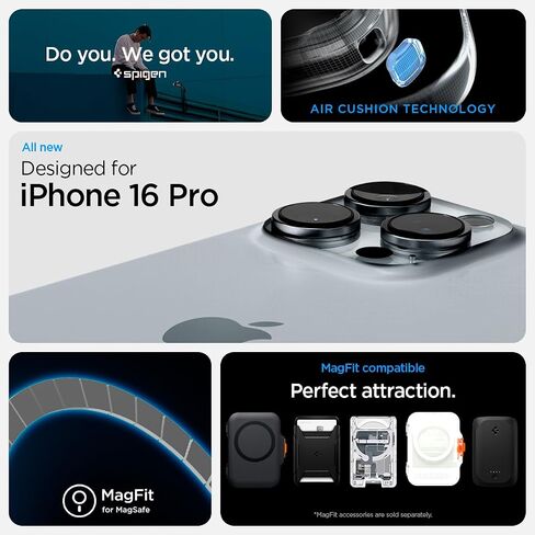Spigen Ultra Hybrid MagFit Designed for iPhone 16 Pro Case (2024) [Anti-Yellowing] [Military-Grade Protection] Compatible with MagSafe - Frost Black in Saudi Arabia