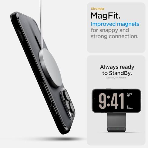 Spigen Ultra Hybrid MagFit Designed for iPhone 16 Pro Case (2024) [Anti-Yellowing] [Military-Grade Protection] Compatible with MagSafe - Frost Black in Saudi Arabia