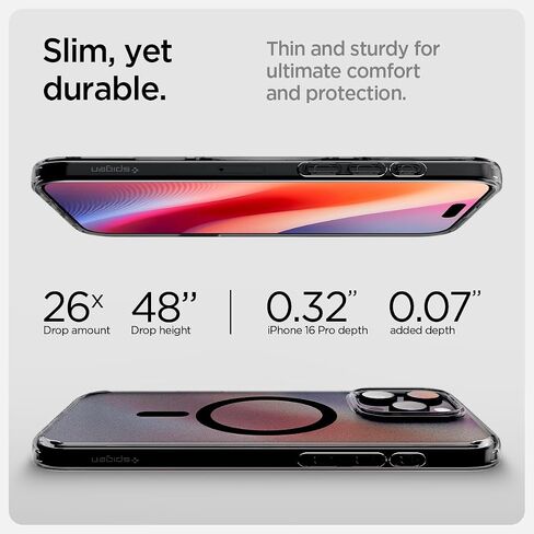 Spigen Ultra Hybrid MagFit Designed for iPhone 16 Pro Case (2024) [Anti-Yellowing] [Military-Grade Protection] Compatible with MagSafe - Frost Black in Saudi Arabia