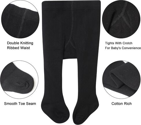 Baby Girls Tights White Thick Leggings Stockings Cotton Pantyhose for Newborn Infant Toddler 1Pack in Kuwait