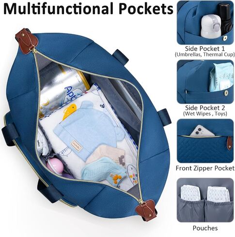 Diaper Bag Tote, Baby Bag Travel Diaper Tote Bag with Pacifier Case, Cute Maternity Hospital Baby Stylish Diaper Tote for Mom Dad Medium Size, Black in Kuwait