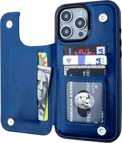 Compatible with iPhone 16 Pro Max Wallet Case with Card Holder, PU Leather Kickstand Card Slots Case, Double Magnetic Clasp and Durable Shockproof Cover 6.9 Inch (Black) in Saudi Arabia