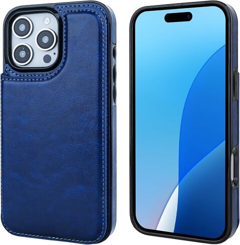 Compatible with iPhone 16 Pro Max Wallet Case with Card Holder, PU Leather Kickstand Card Slots Case, Double Magnetic Clasp and Durable Shockproof Cover 6.9 Inch (Black) in Saudi Arabia