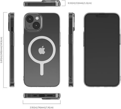 Sinjimoru iPhone 13 Pro Max Ultra Thin Clear Phone Cover for MagSafe Case, Non Yellowing Strong Magnetic Slim Fit Cell Phone Case Crystal Clear for iPhone 13 Pro Max. M-AiroFit Basic in Saudi Arabia
