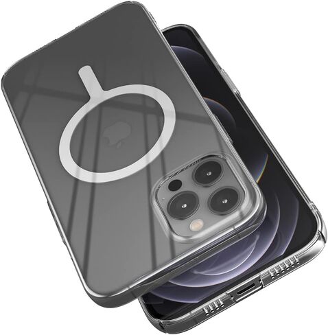 Sinjimoru iPhone 13 Pro Max Ultra Thin Clear Phone Cover for MagSafe Case, Non Yellowing Strong Magnetic Slim Fit Cell Phone Case Crystal Clear for iPhone 13 Pro Max. M-AiroFit Basic in Saudi Arabia