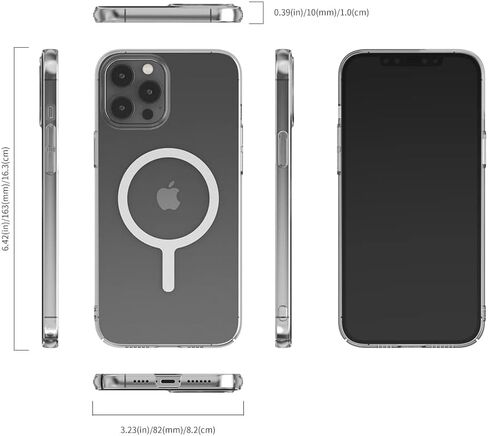 Sinjimoru iPhone 13 Pro Max Ultra Thin Clear Phone Cover for MagSafe Case, Non Yellowing Strong Magnetic Slim Fit Cell Phone Case Crystal Clear for iPhone 13 Pro Max. M-AiroFit Basic in Saudi Arabia