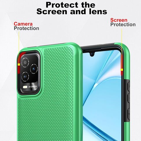 Ailiber for BLU View 5 Pro B170D Phone Case, with Screen Protector, Dual Layer Shockproof Protective, Silicone Bumper Non Slip Back, Heavy Duty Rugged Cell Phone Cover for BLU View 5 Pro-Rose Gold in Saudi Arabia