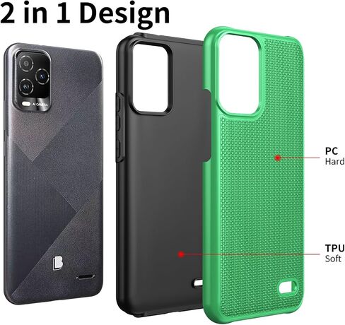 Ailiber for BLU View 5 Pro B170D Phone Case, with Screen Protector, Dual Layer Shockproof Protective, Silicone Bumper Non Slip Back, Heavy Duty Rugged Cell Phone Cover for BLU View 5 Pro-Rose Gold in Saudi Arabia