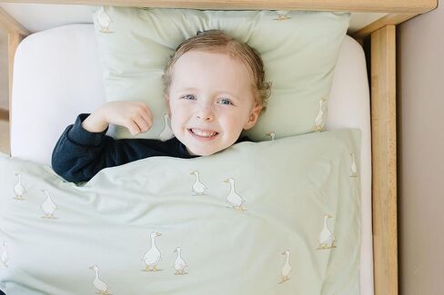 Duvet Cover, Soft and 100% Organic Cotton Crib, Toddler, Travel Size, 37" x 51", Cover for Comforter, Duvet Insert or Blanket - Goose in Saudi Arabia