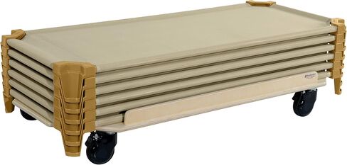 Wood Designs Stackable Daycare Cots for Toddlers, 40", Tan, Ready-to-Assemble Nap Cots for Sleeping - Preschool, Daycare, Kindergarten, 87840TN Set of 6 in Saudi Arabia