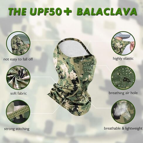 قناع بالاكلافا نصف مموه للحماية من الشمس بعامل حماية من أشعة الشمس 50+ للأنشطة الخارجية in Kuwait